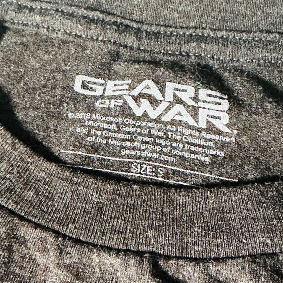 Gears of War Gray T-Shirt - Front Graphic Skull Gear - Size Small - Microsoft - Picture 3 of 7